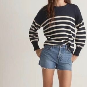 Madewell Navy Stripe Conway Nautical Sweater